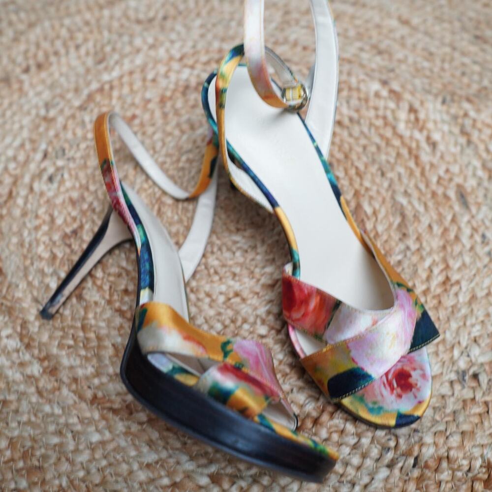 Nine West Floral Platform Stiletto Heels 8.5